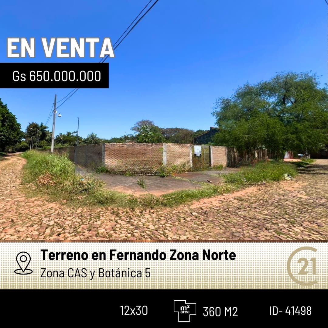 Vendo Terreno en Fdo de la Mora zona Norte Zona CAS