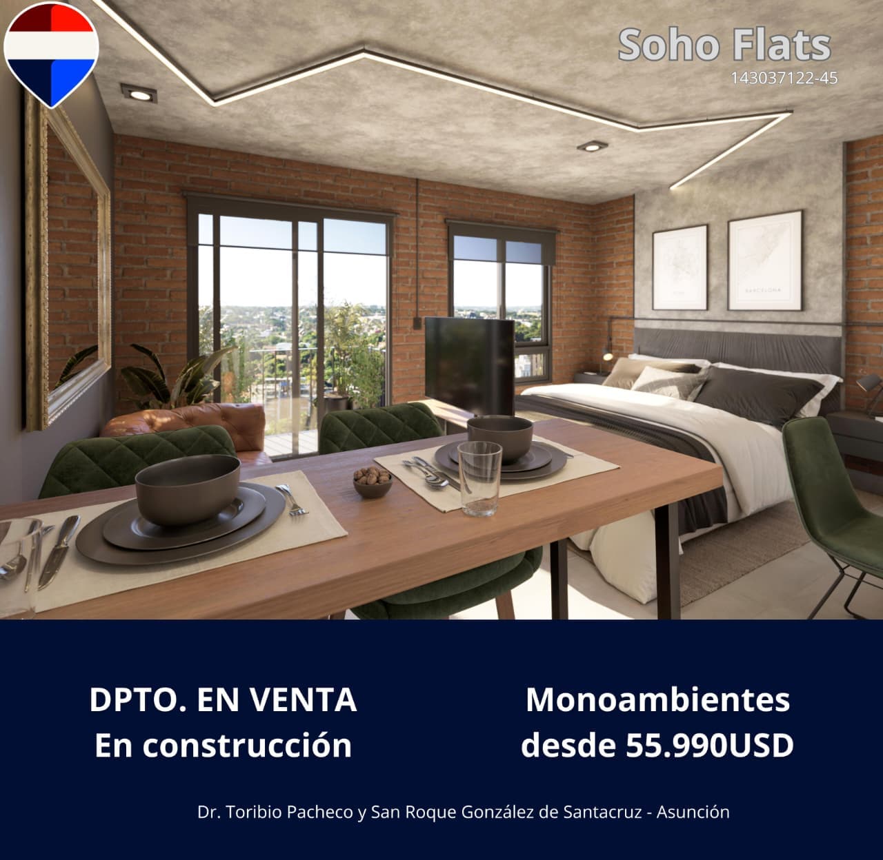 Dpto monomabiente soho flats Villa Morra, foto 2