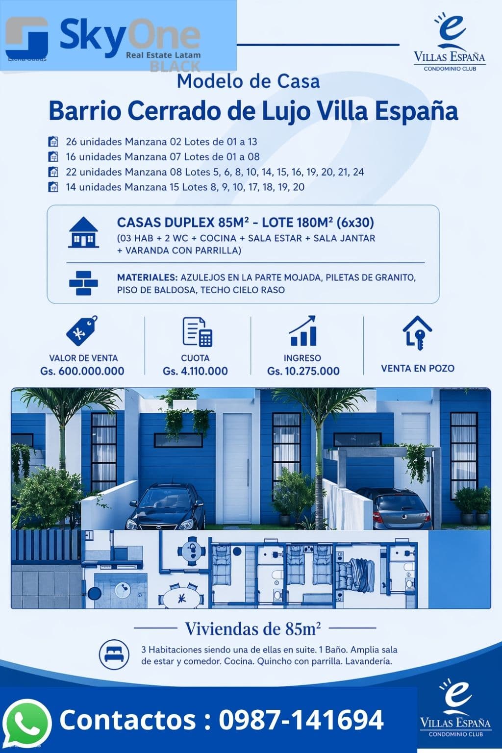 Venta de lujo barrio cerrado villa españa