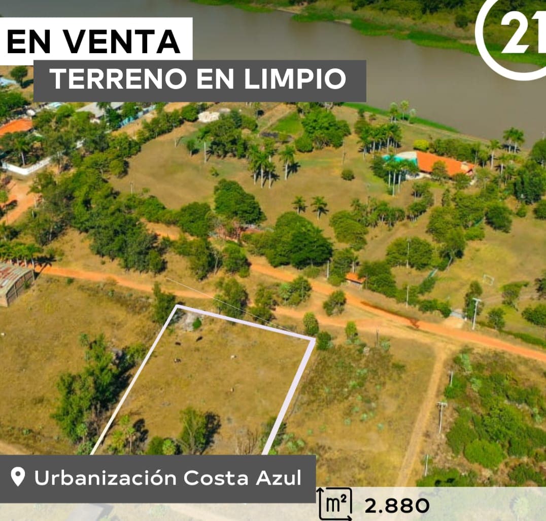 En venta terreno en limpio en urbanizacion costa azul a 150 metros del rio