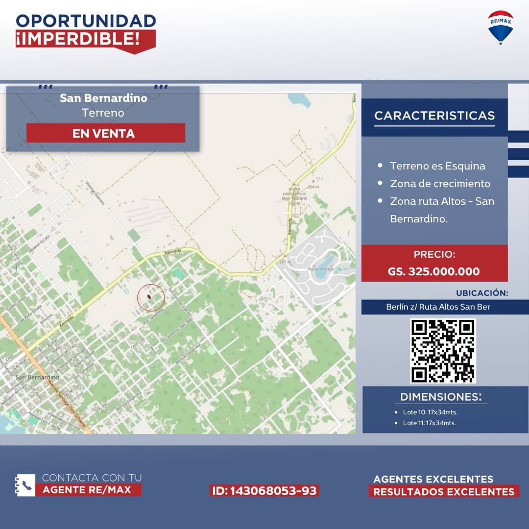 Terrenos venta San Bernardino - zona iglesia bautista