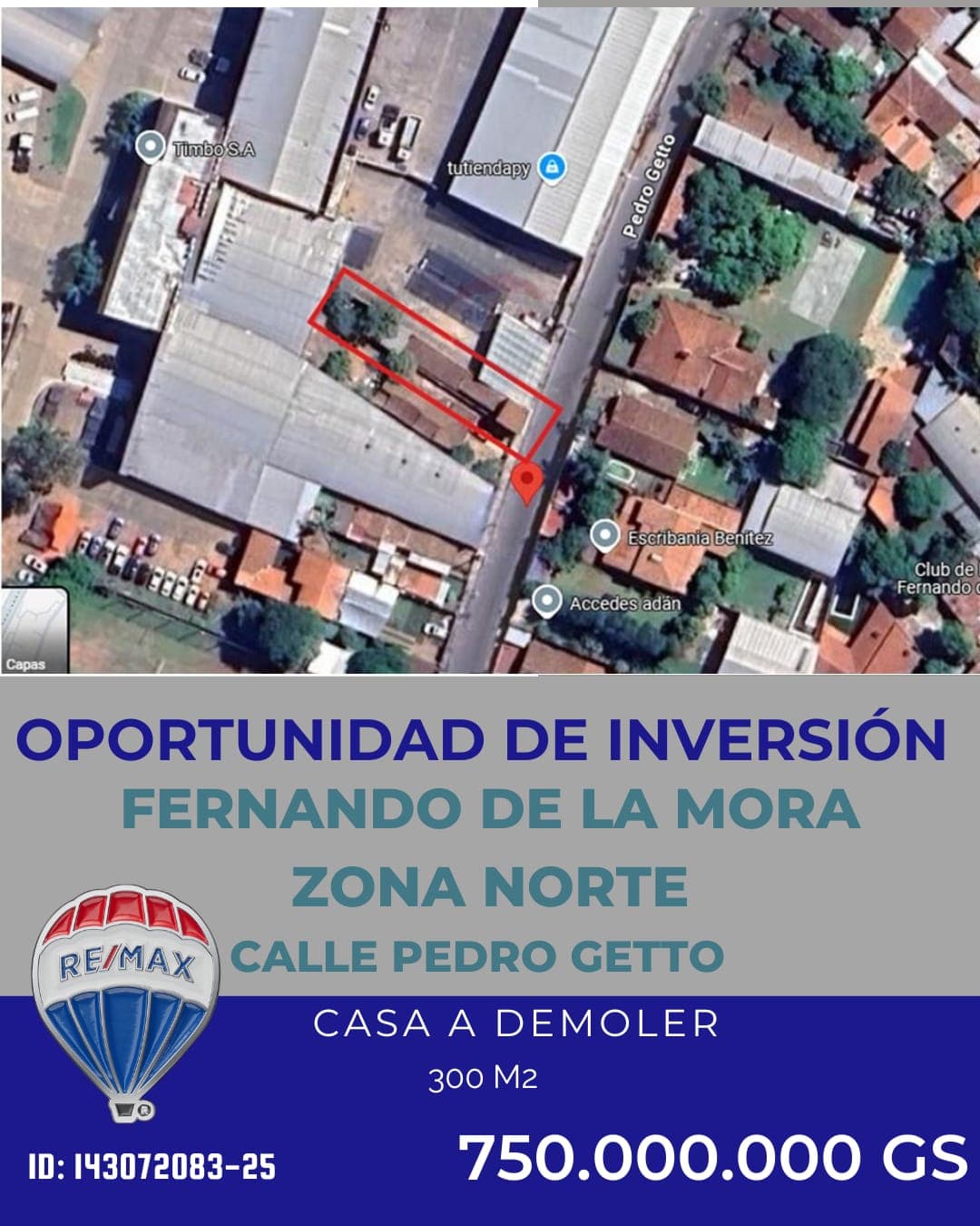 Vendo casa a reconstruir en fernando zona norte