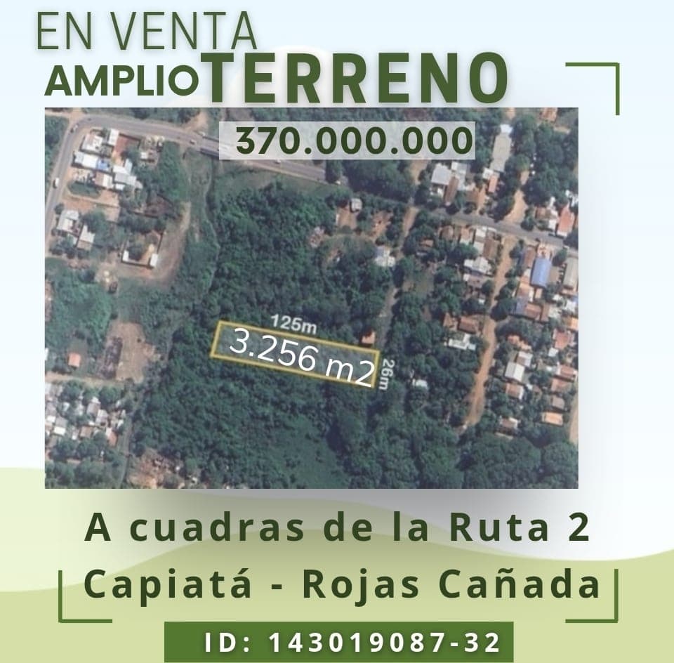 amplio terreno de 3.256 m2 en Capiatá a cuadras de la Ruta 2 — foto 3