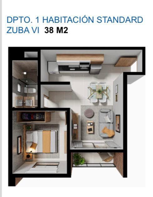 Venta de apartamento de 1 dorm , en zona cit