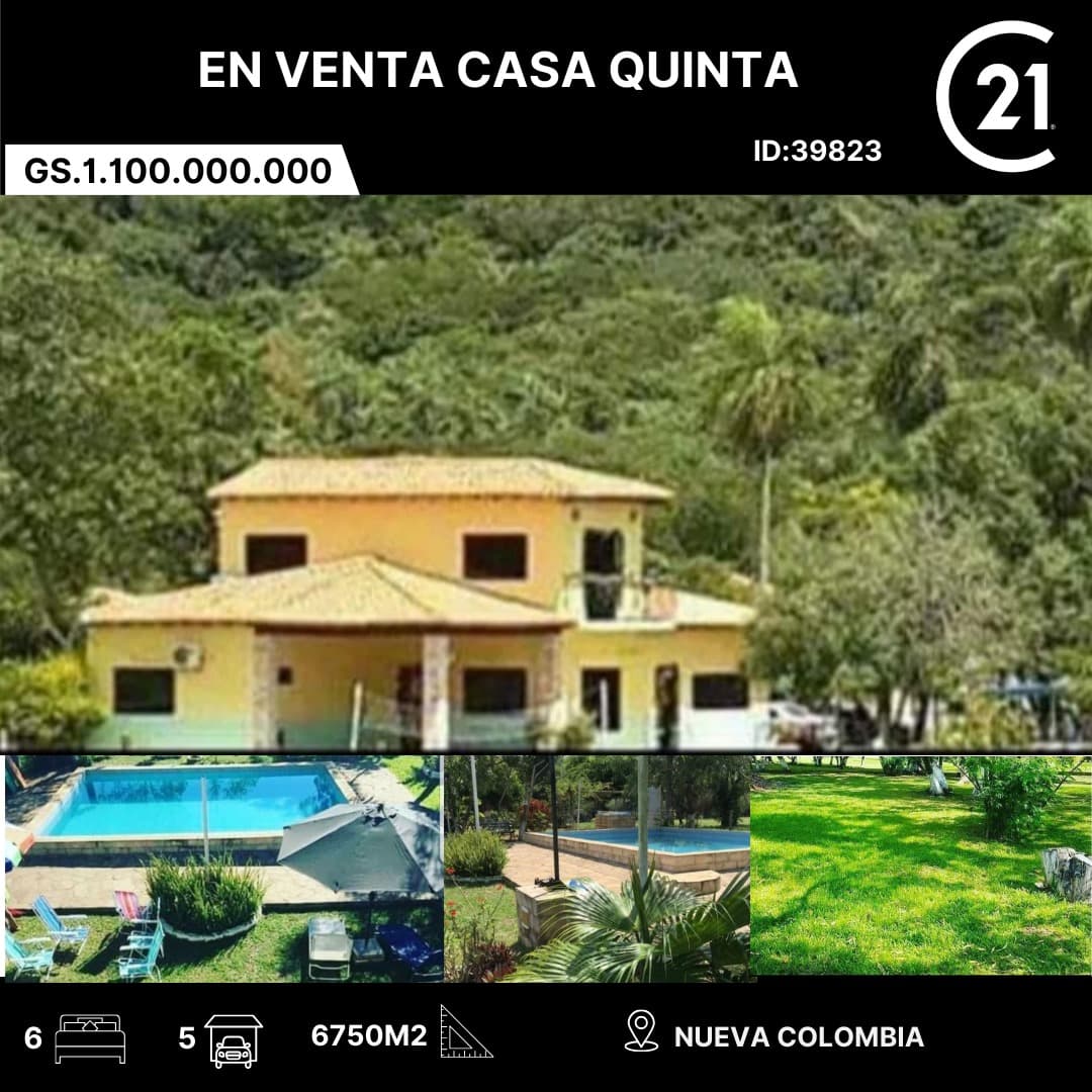 En Venta Hermosa Casa Quinta sobre asfaltado en Nueva Colombia
