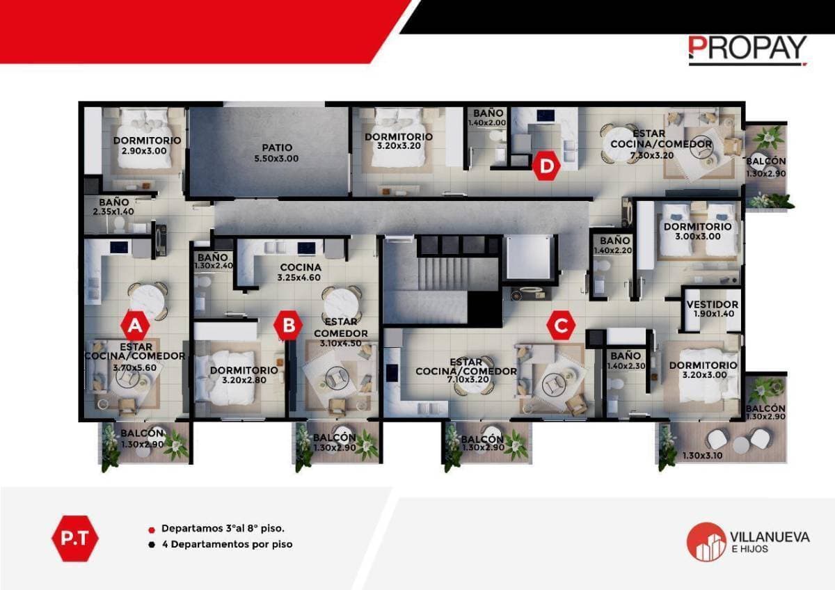 dpto 1 dormitorio 52 m2 Villa Morra, foto 4