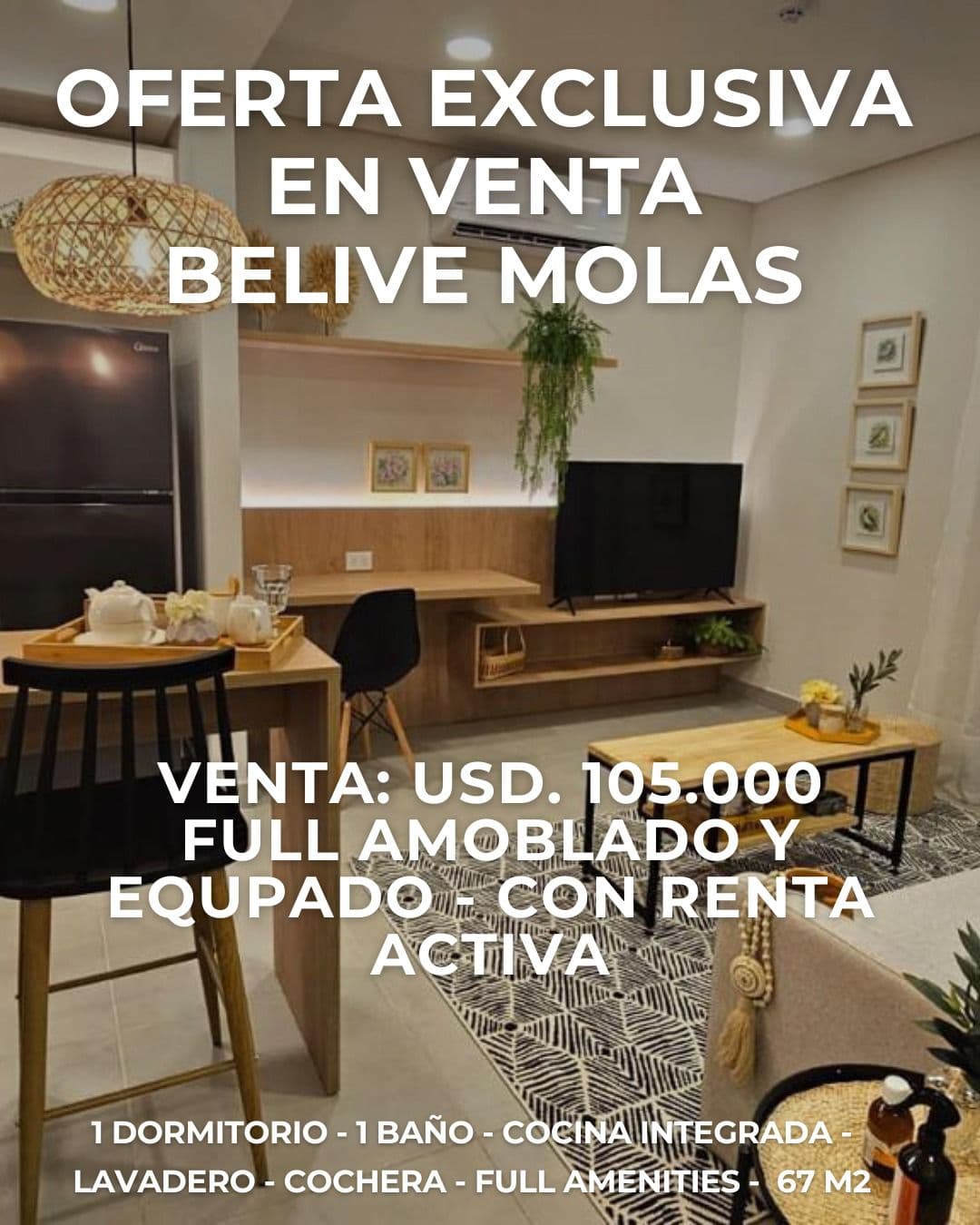 De depto full amoblado y equipado de 1 dormitorio, sobre molas lopez, foto 1