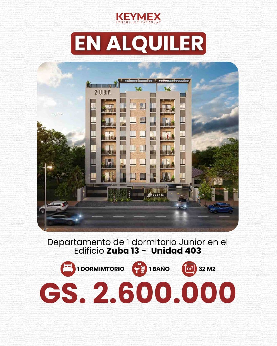 En Alquiler Departamento A Estrenar - 1 Dormitorio Jr Zuba 13