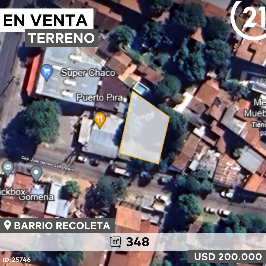 Terreno en venta, barrio Recoleta