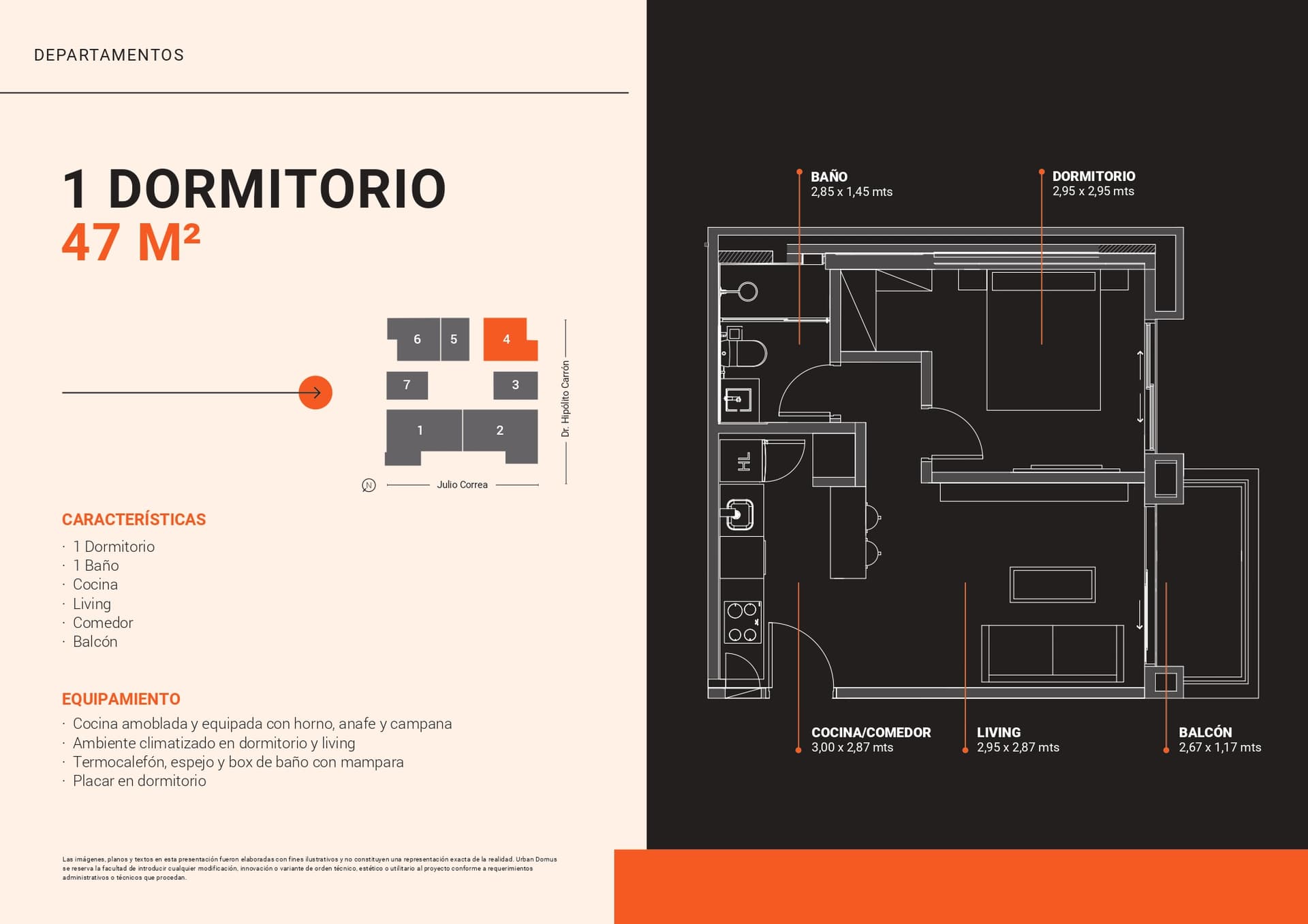 Departamento 1 dormitorio 47m2 Asuncion zona eje corporativo, foto 4