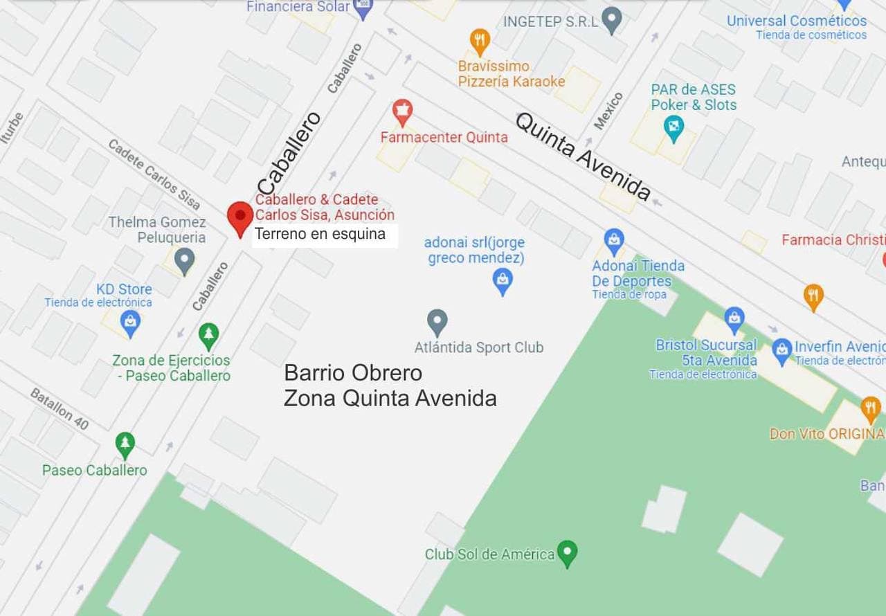 Hermoso Terreno en Esquina – Zona Alta - Barrio Obrero