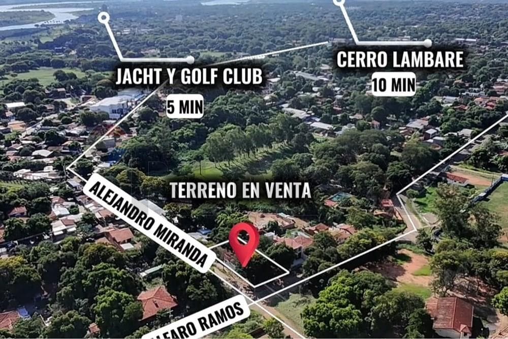 Vendo terreno en esquina zona lambare