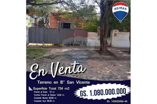 Terreno-Venta-PY Asunción San Vicente COD.122, foto 1