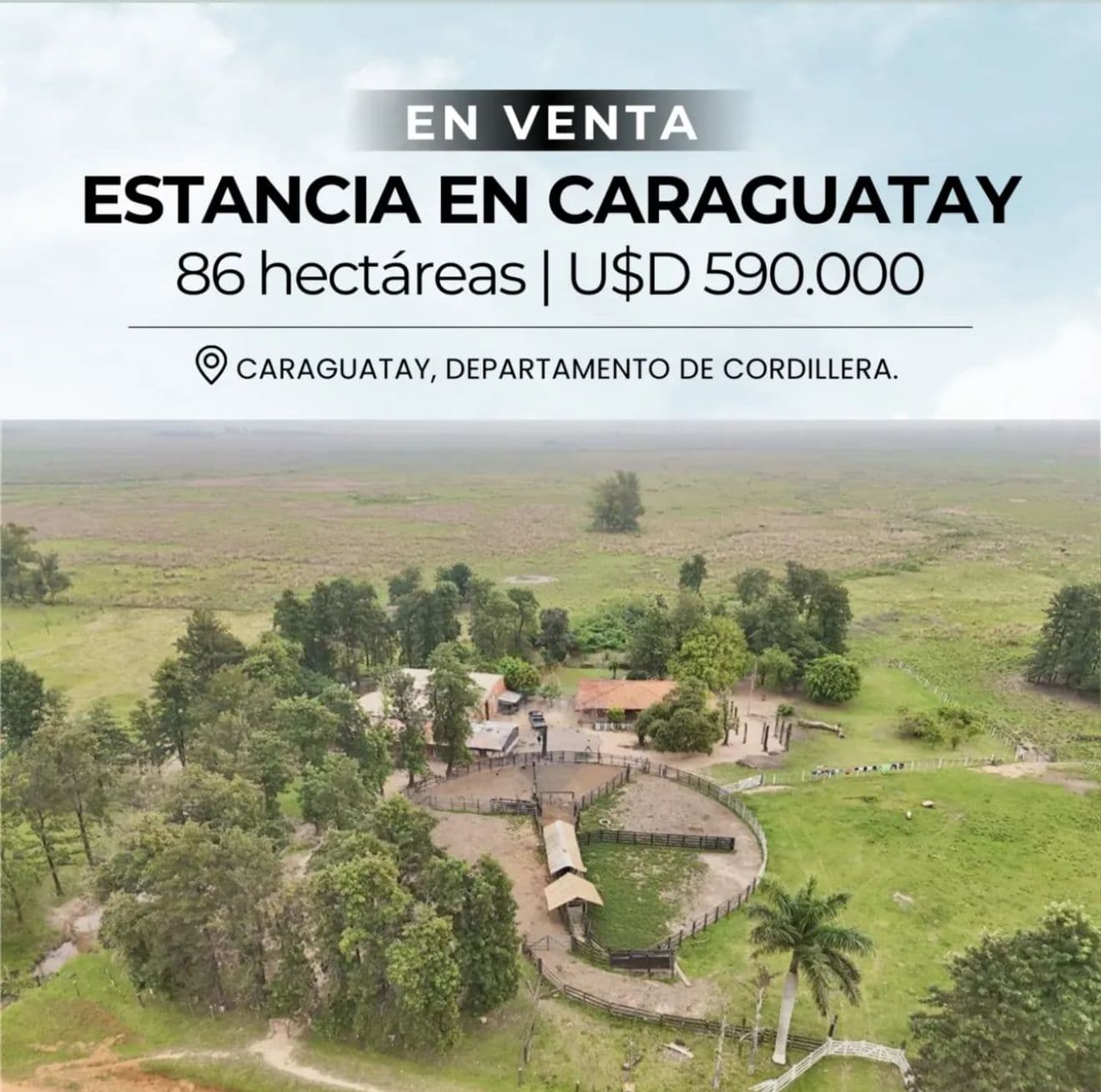 Vendo estancia con 86 hectareas en caraguatay