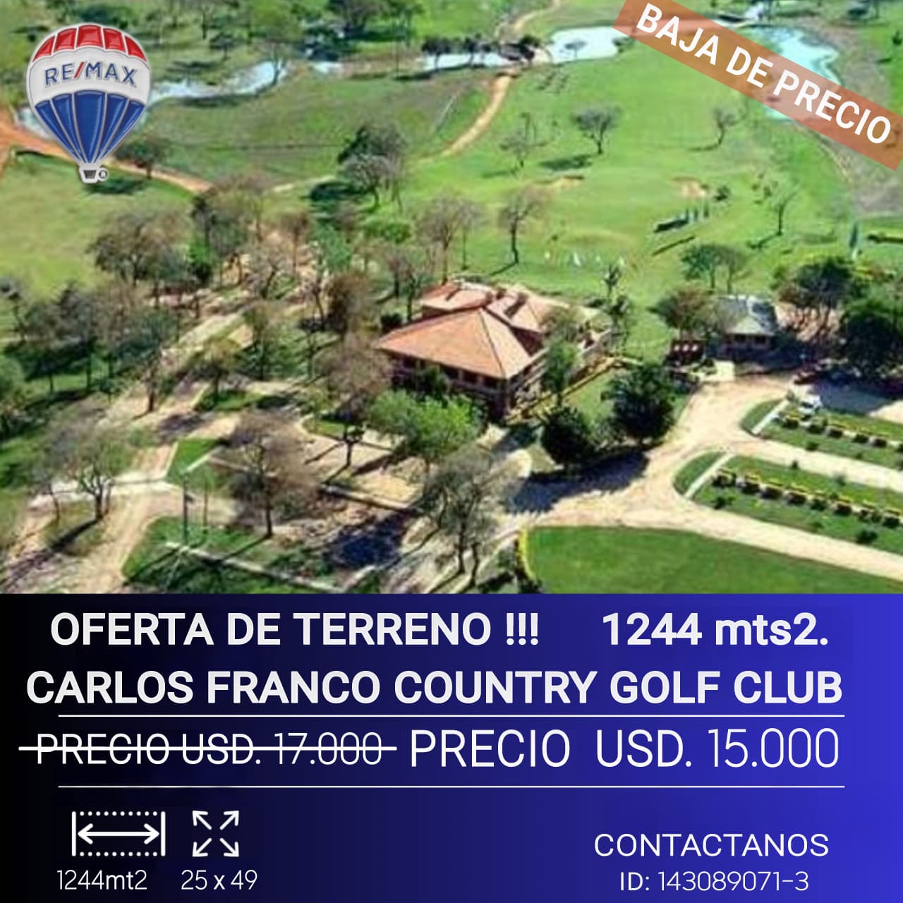 Remato terreno en el carlos franco country 1244mt2, foto 1