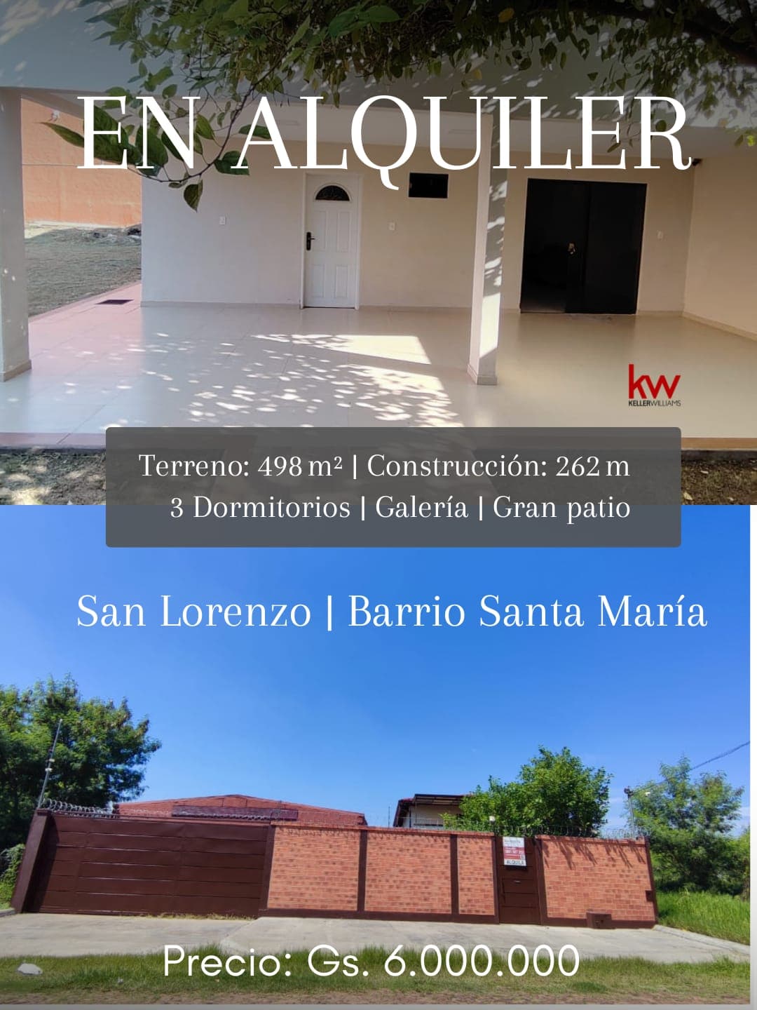 Alquiler en Barrio Santa María – San Lorenzo