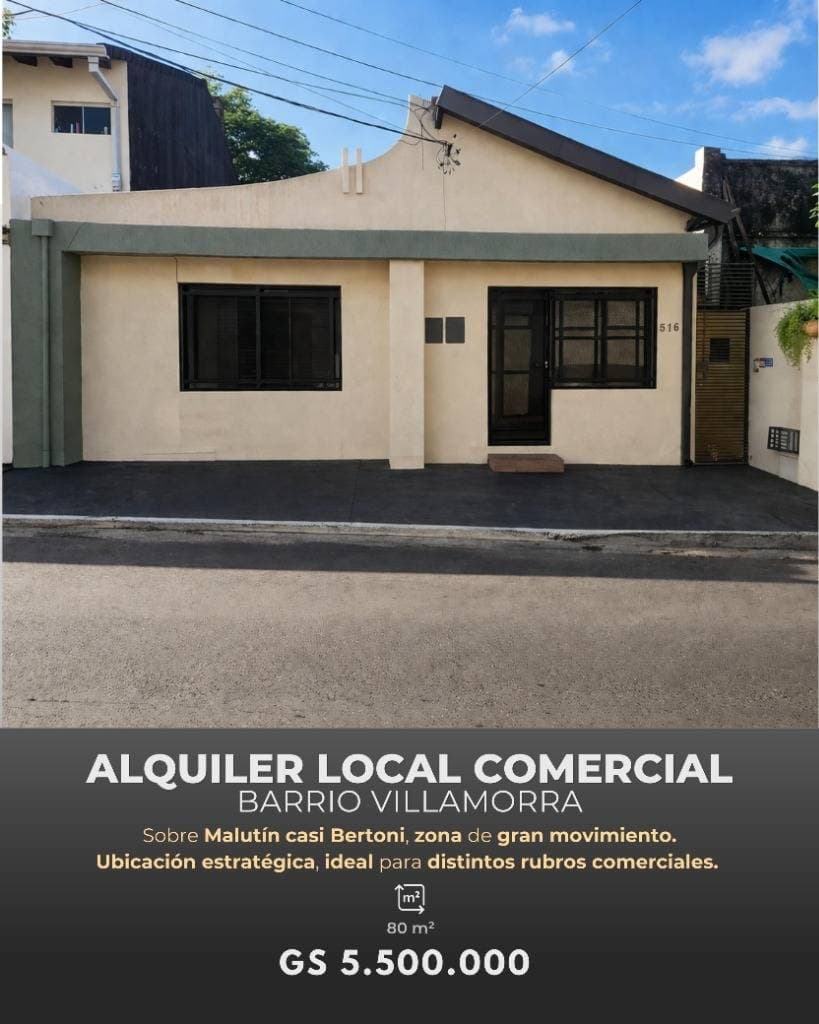 Alquilo local comercial zona Villa Morra