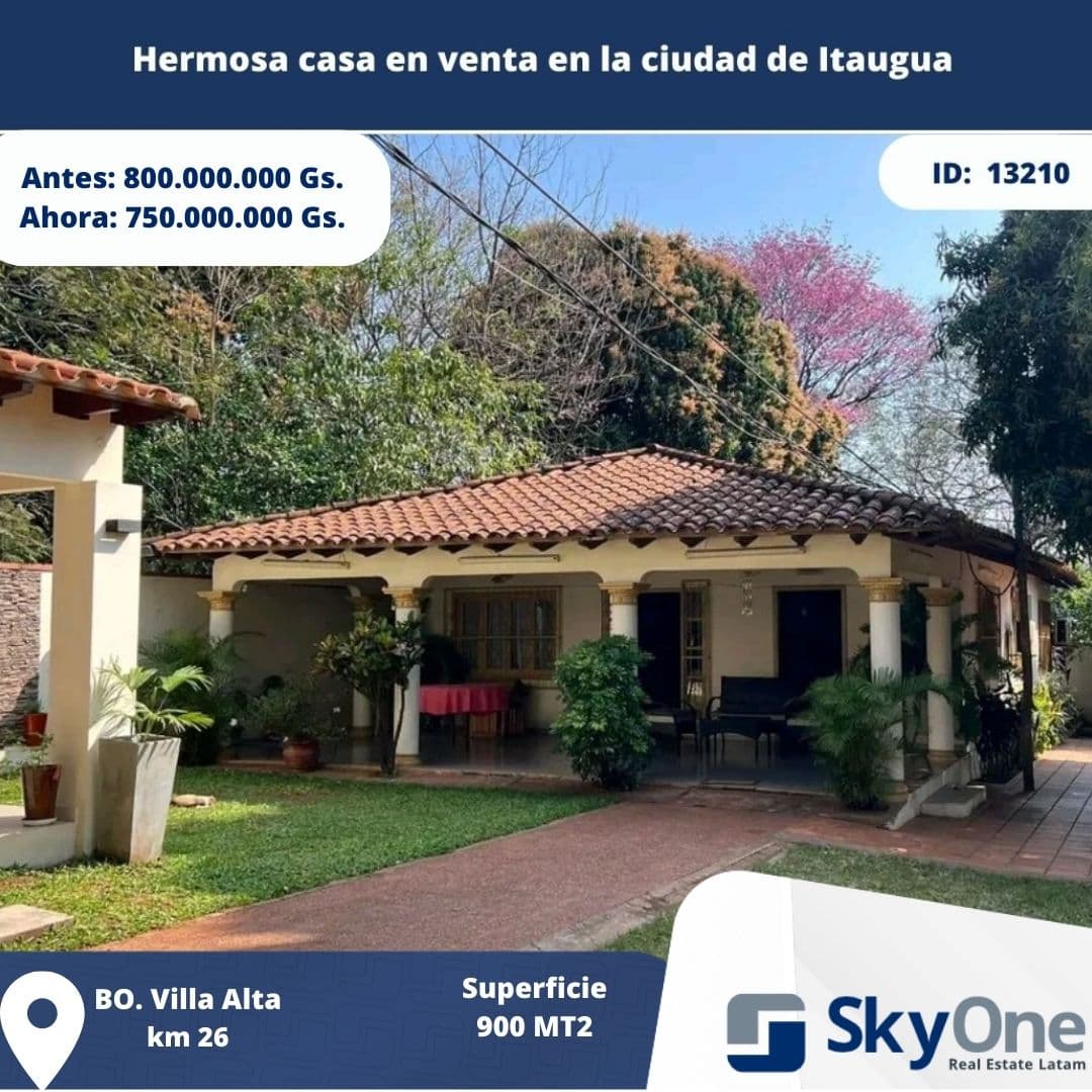 Se vende hermosa casa en la ciudad de Itauguá