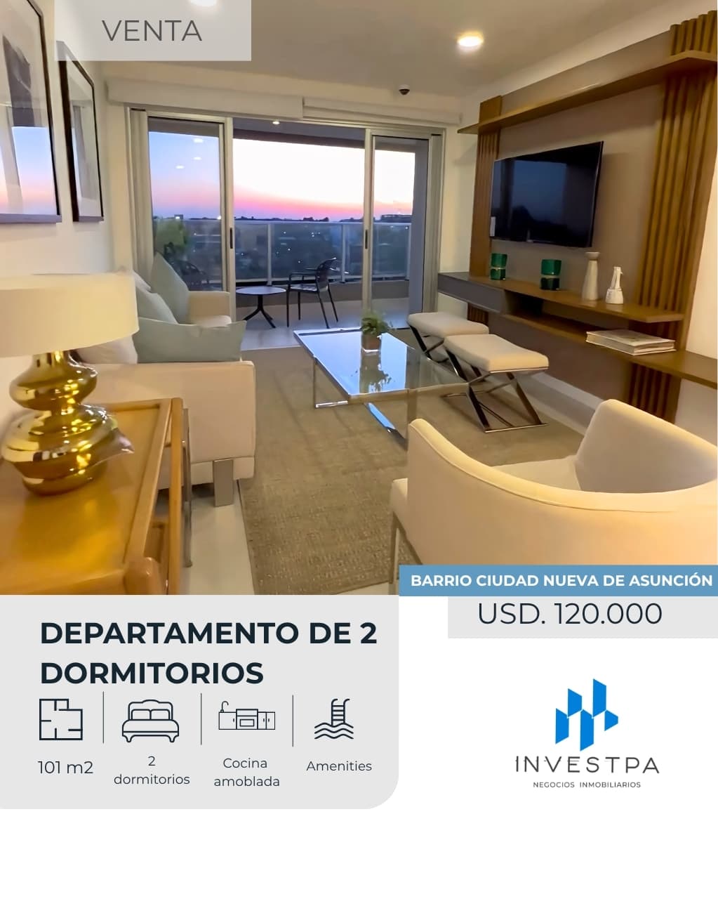 En venta departamento de 2 habitaciones en ciudad nueva — foto 1