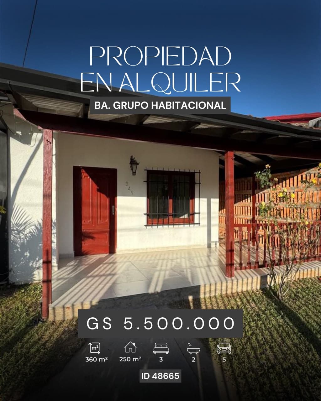 Alquilo hermosa casa en barrio grupo habitacional del aeropuerto