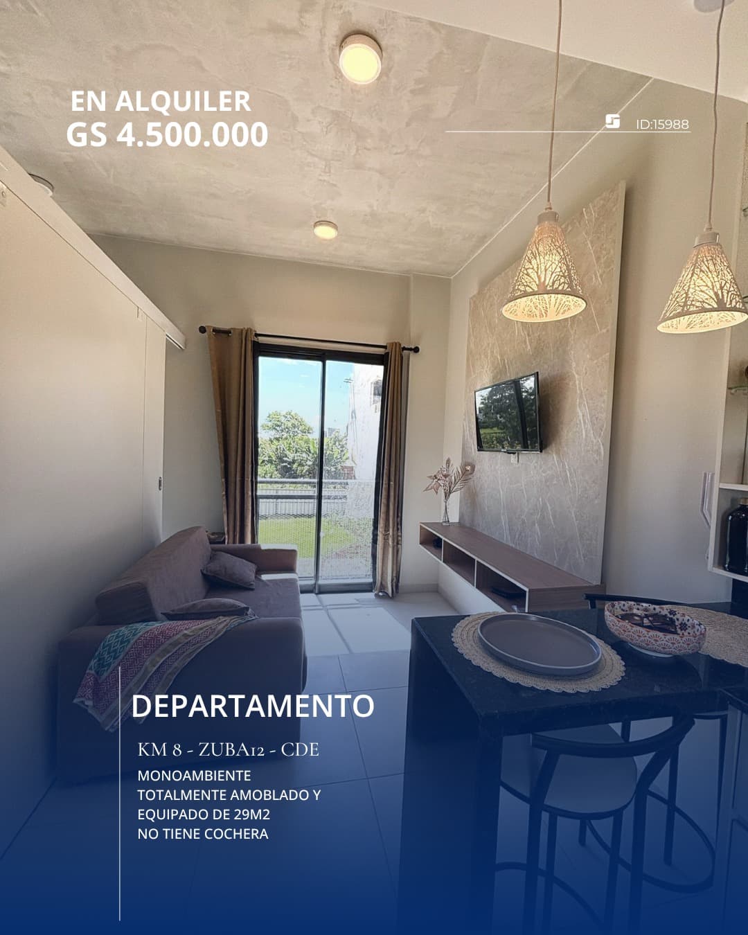 Departamento amoblado de 1 habitación! Edificio ZUBA 12 - Ciudad del Este — foto 1