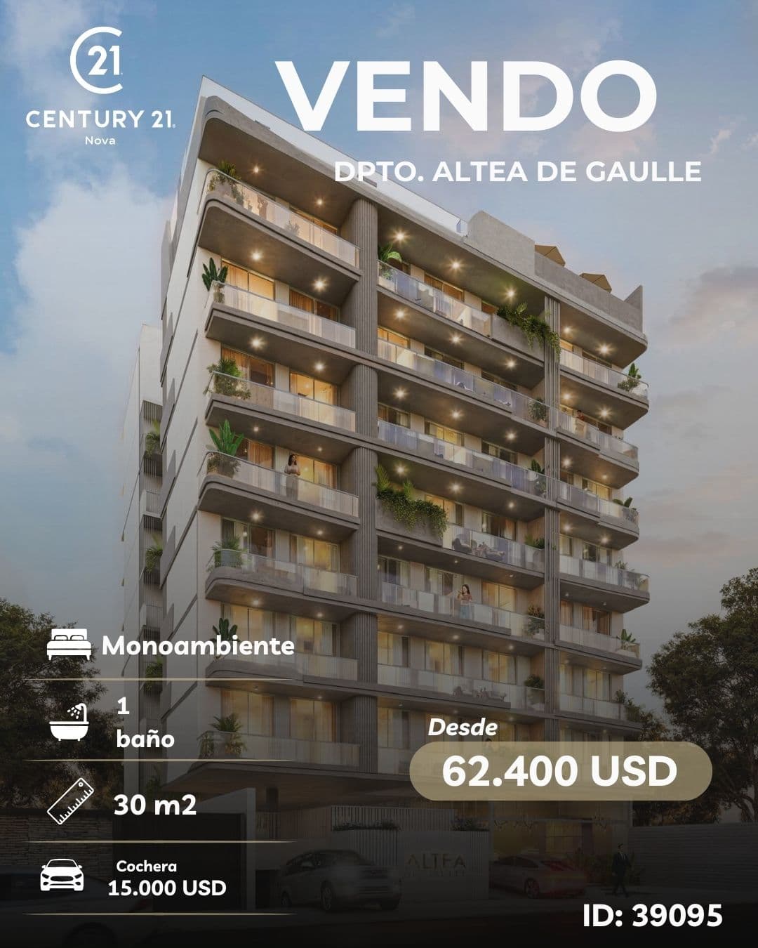 Vendo Monoambiente en Altea de Gaulle – Inversión Premium en Asunción