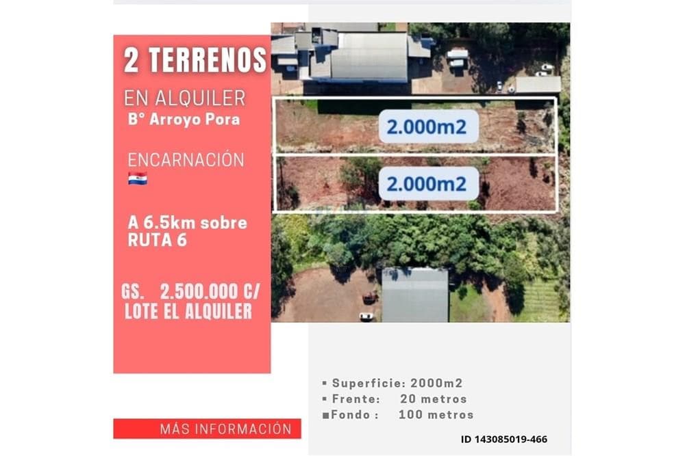 Terreno - Alquiler - Encarnación, Paraguay