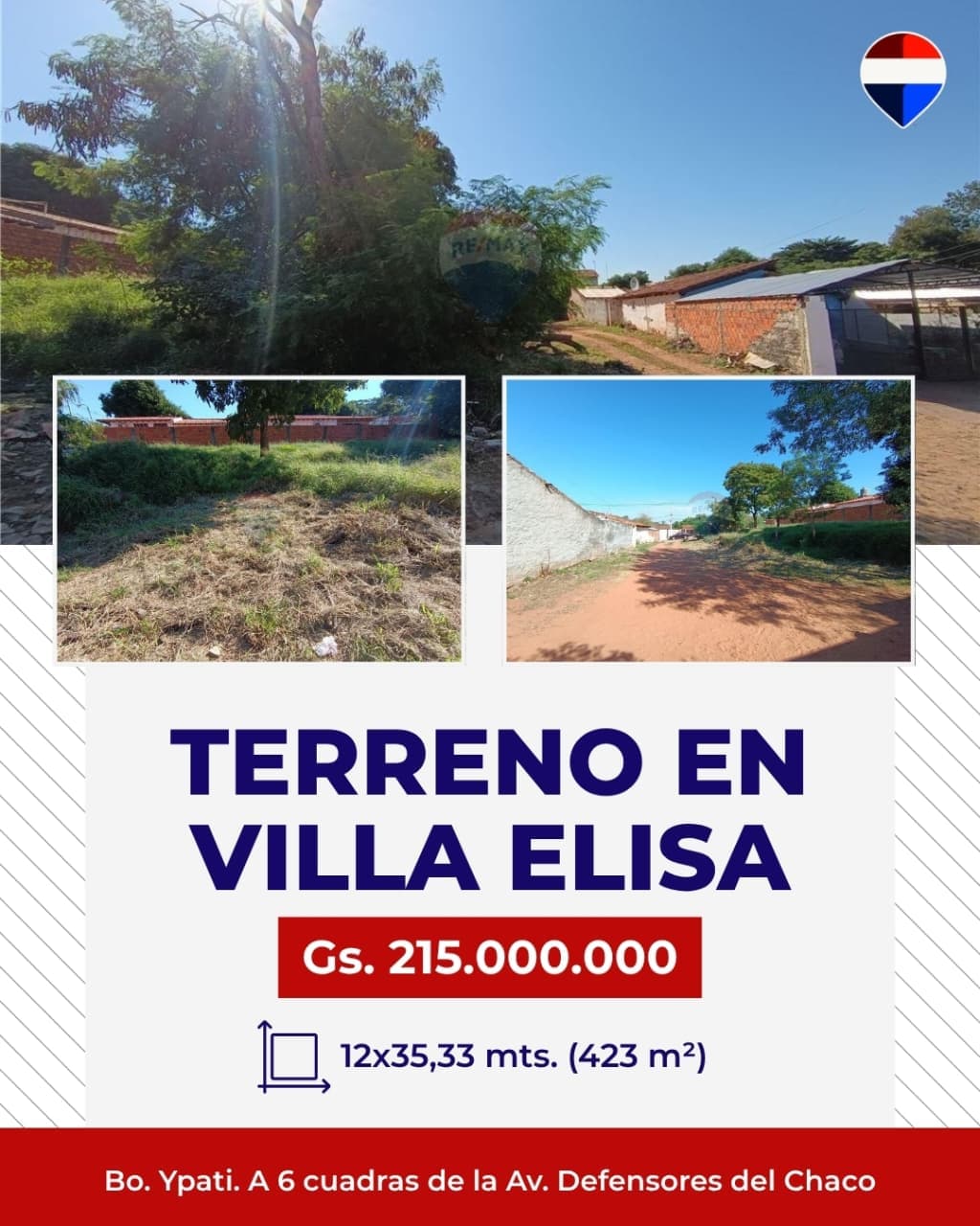 Vendo terreno en Villa Elisa