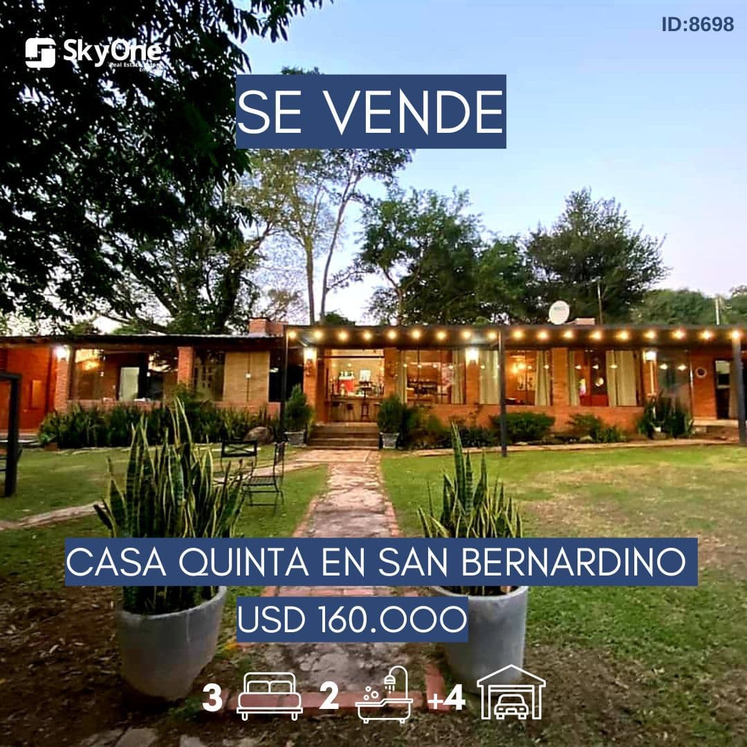 Vendo casa quinta amoblada en San Bernardino, en esquina