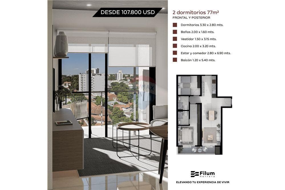 Edificio filum Herrera 2 dormitorios en venta, foto 5