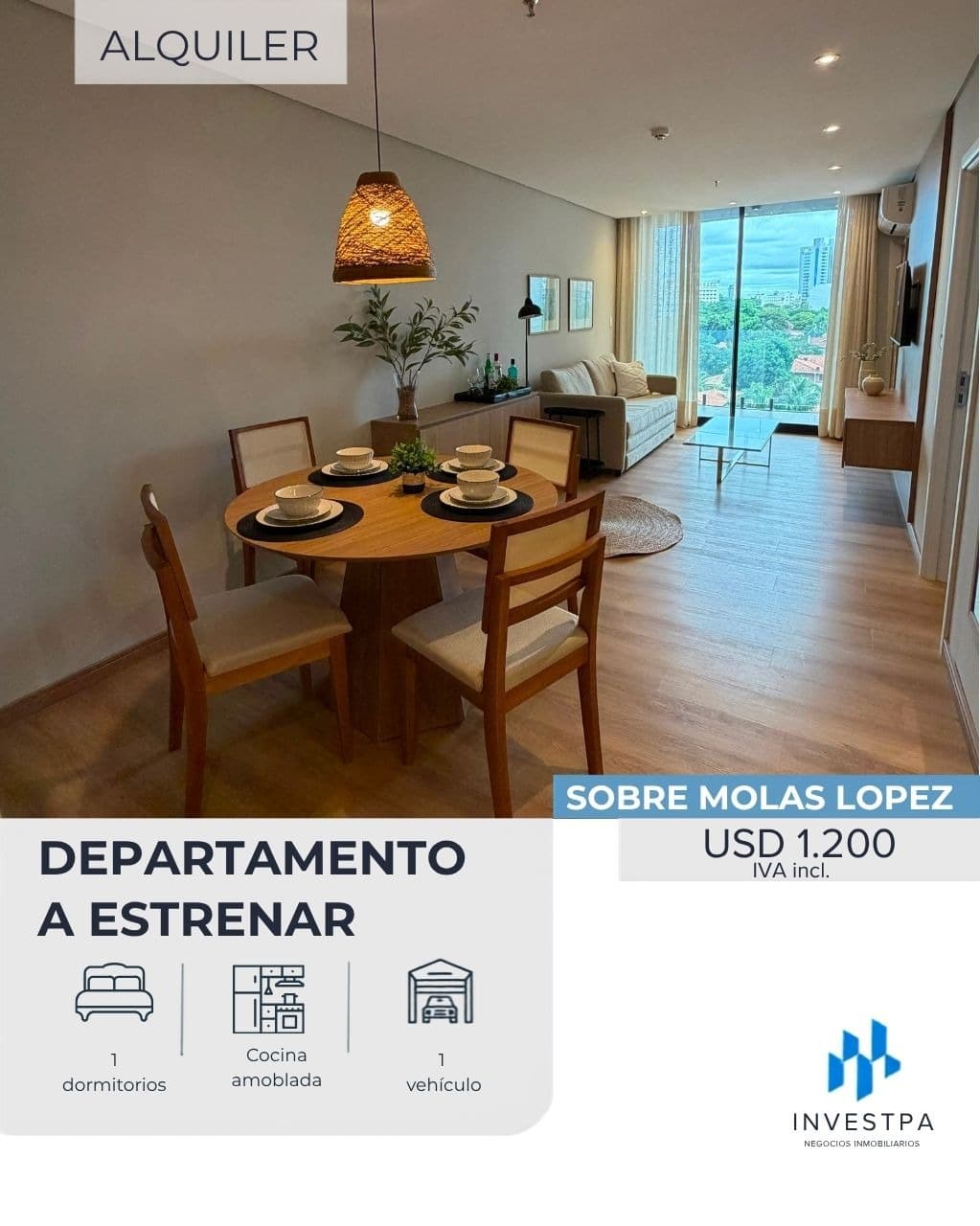 Departamento de 1 habitación amoblado sobre molas lopez — foto 1