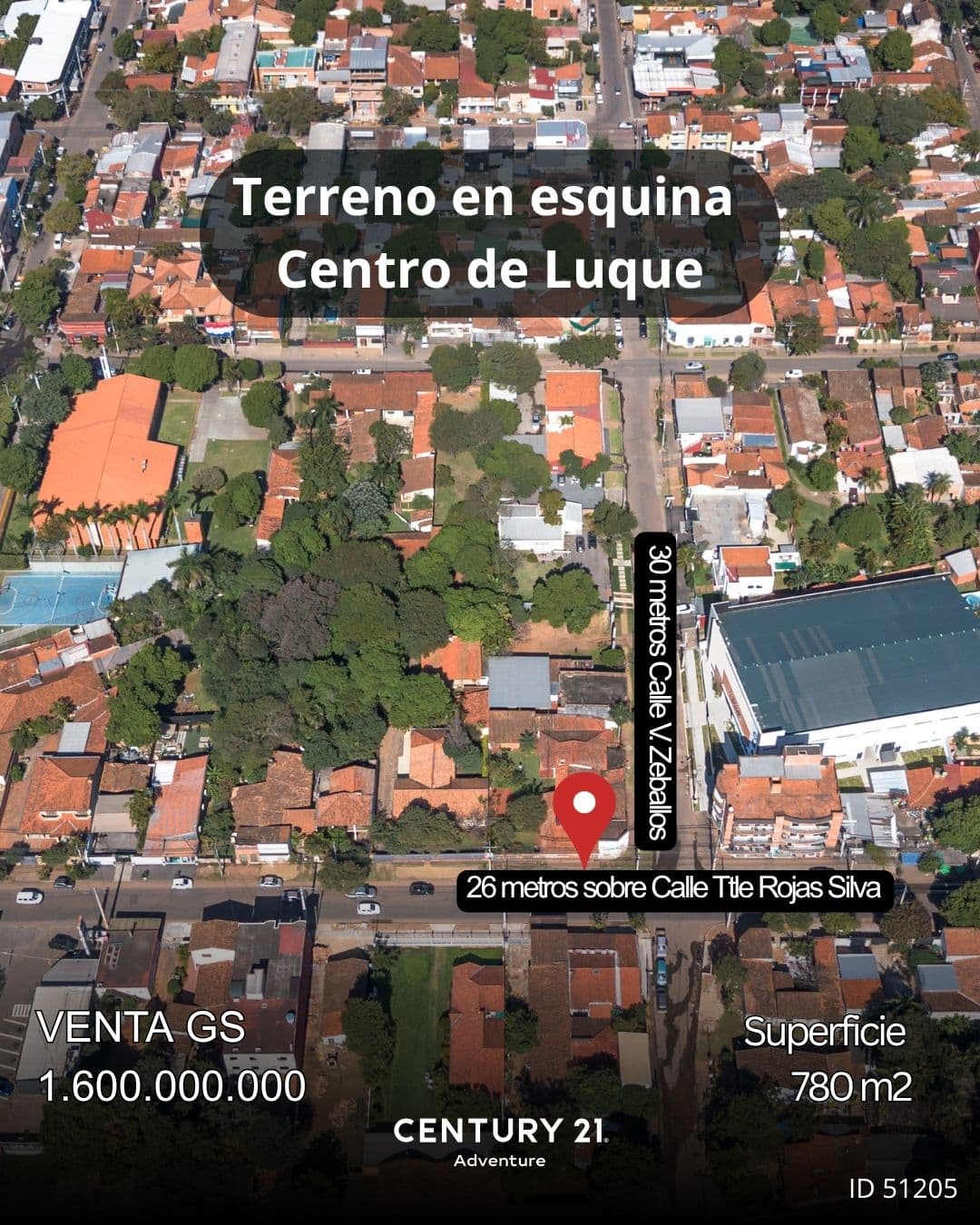Terreno en esquina en Centro de Luque en venta con superficie 780 m2