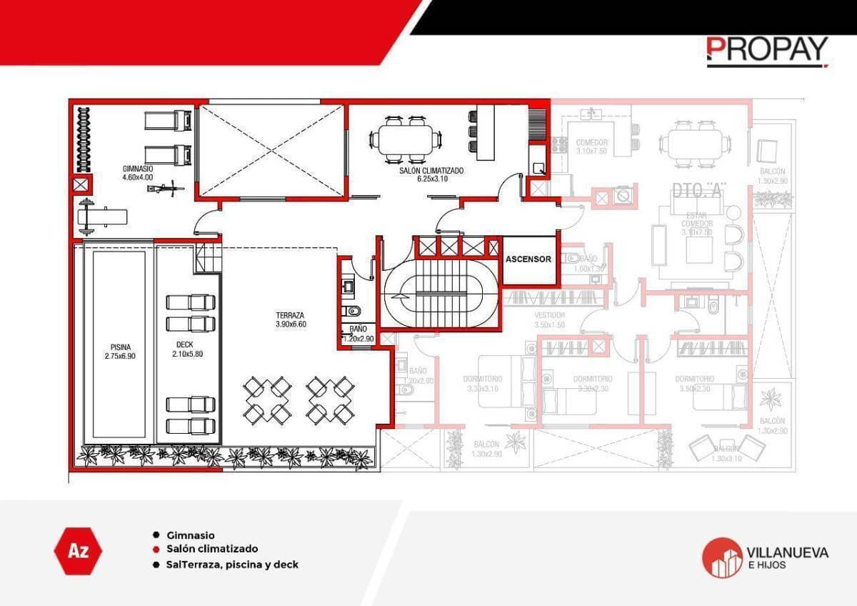 dpto 1 dormitorio 52 m2 Villa Morra, foto 3