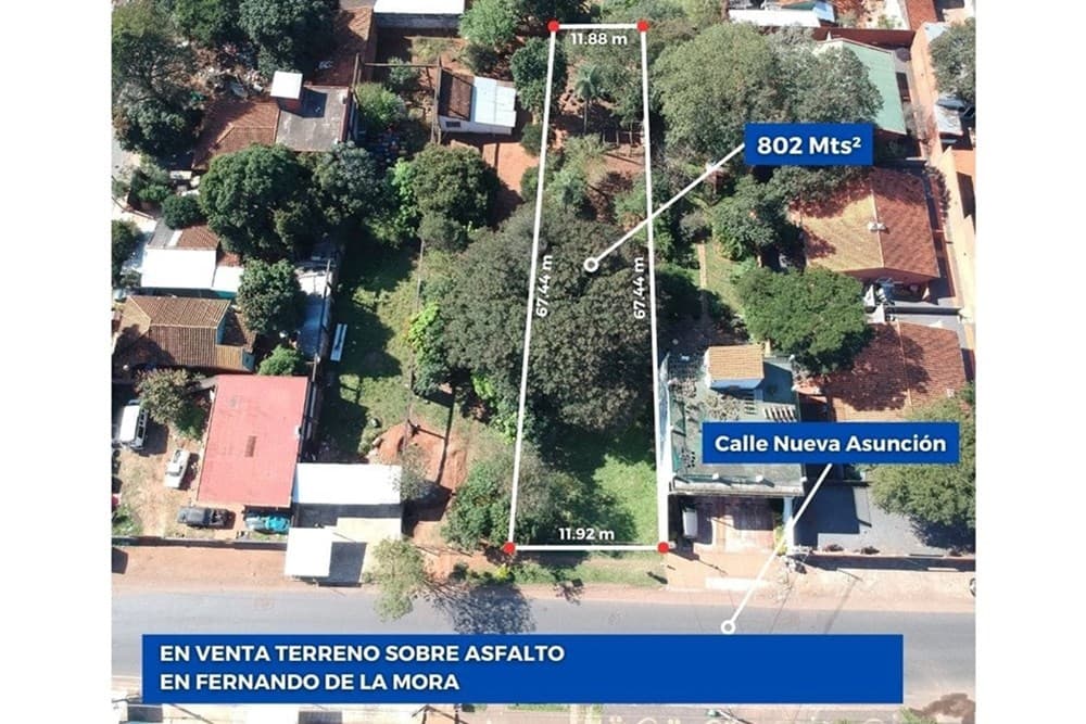 En venta terreno en Fernando de la Mora zona sur