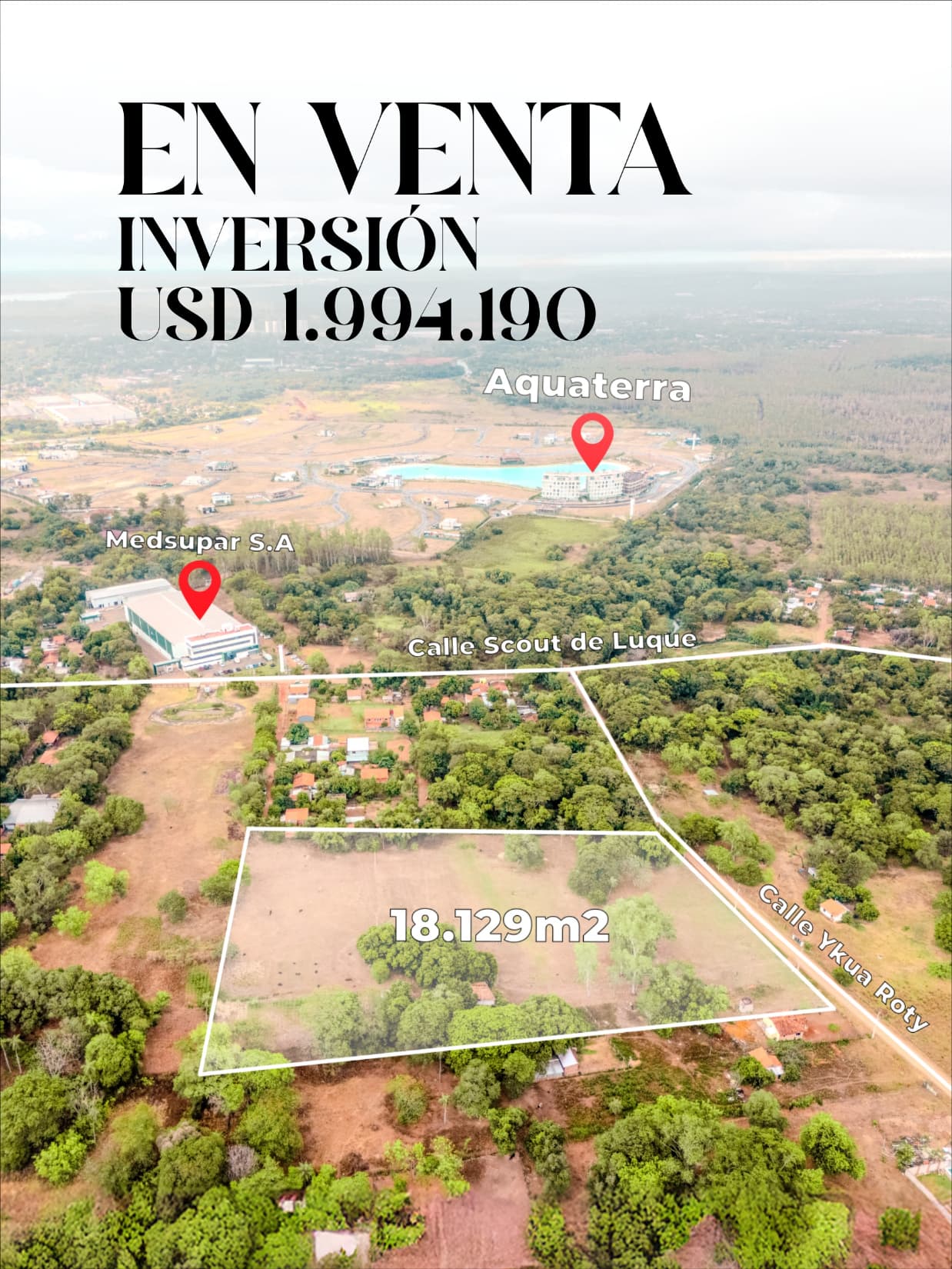 Terreno en venta 1.8 has en zona aeropuerto - Luque