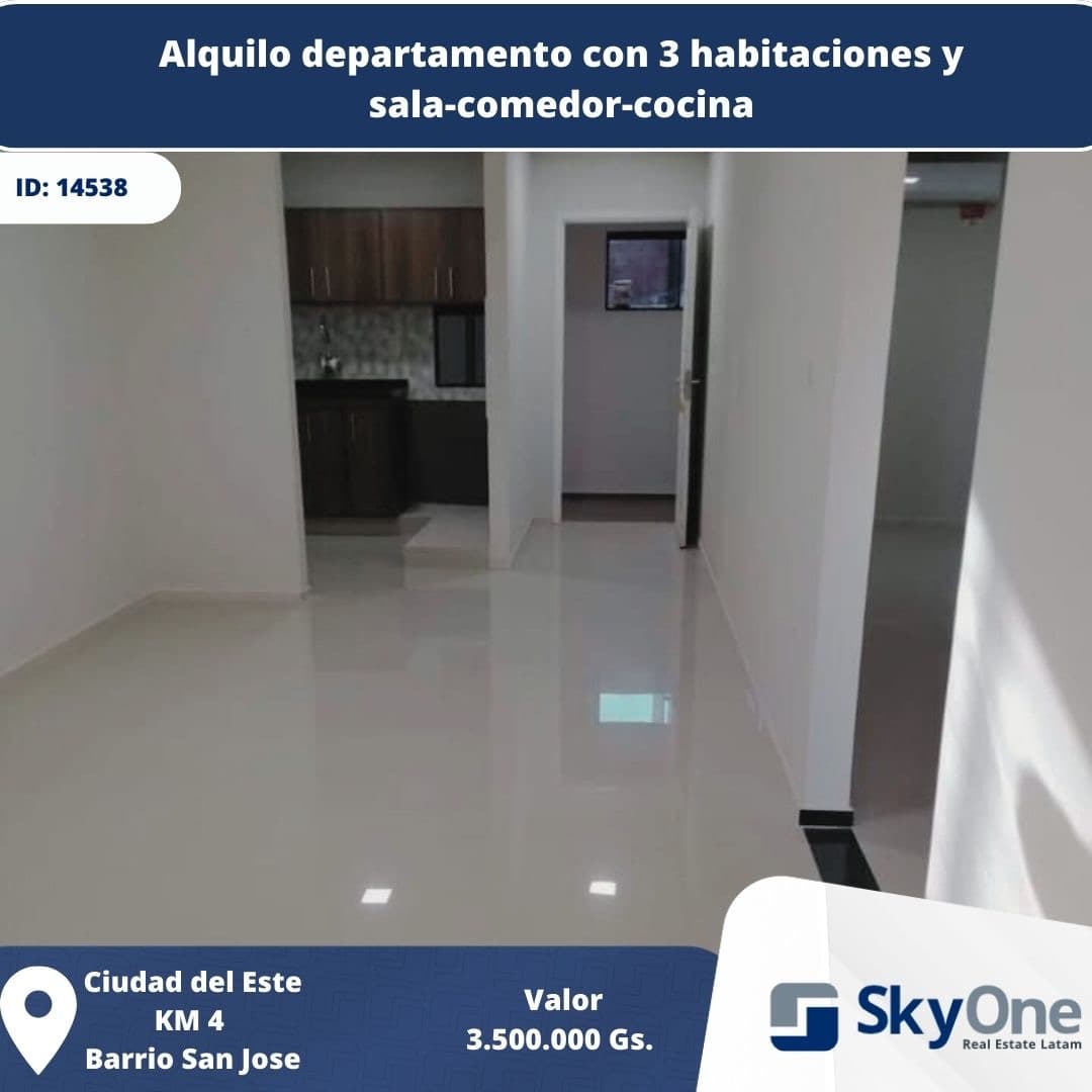 Alquilo departamento de 3 habitaciones en Ciudad del Este