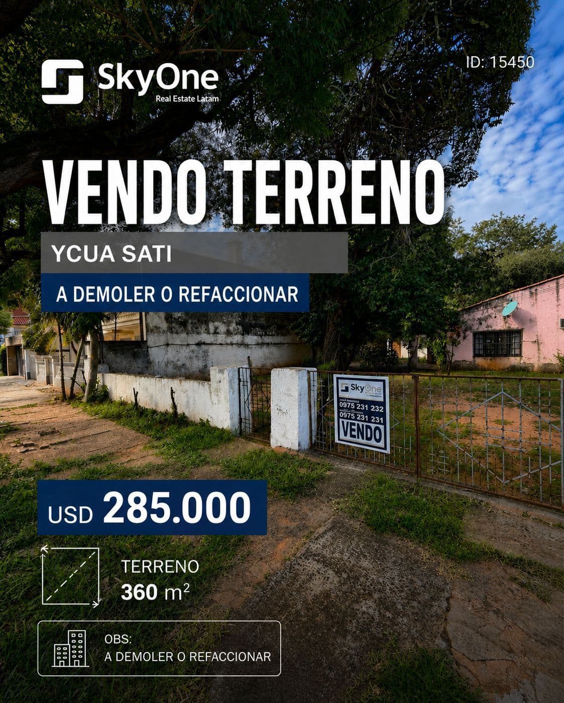 Terreno en ycua sati 360m2, foto 2