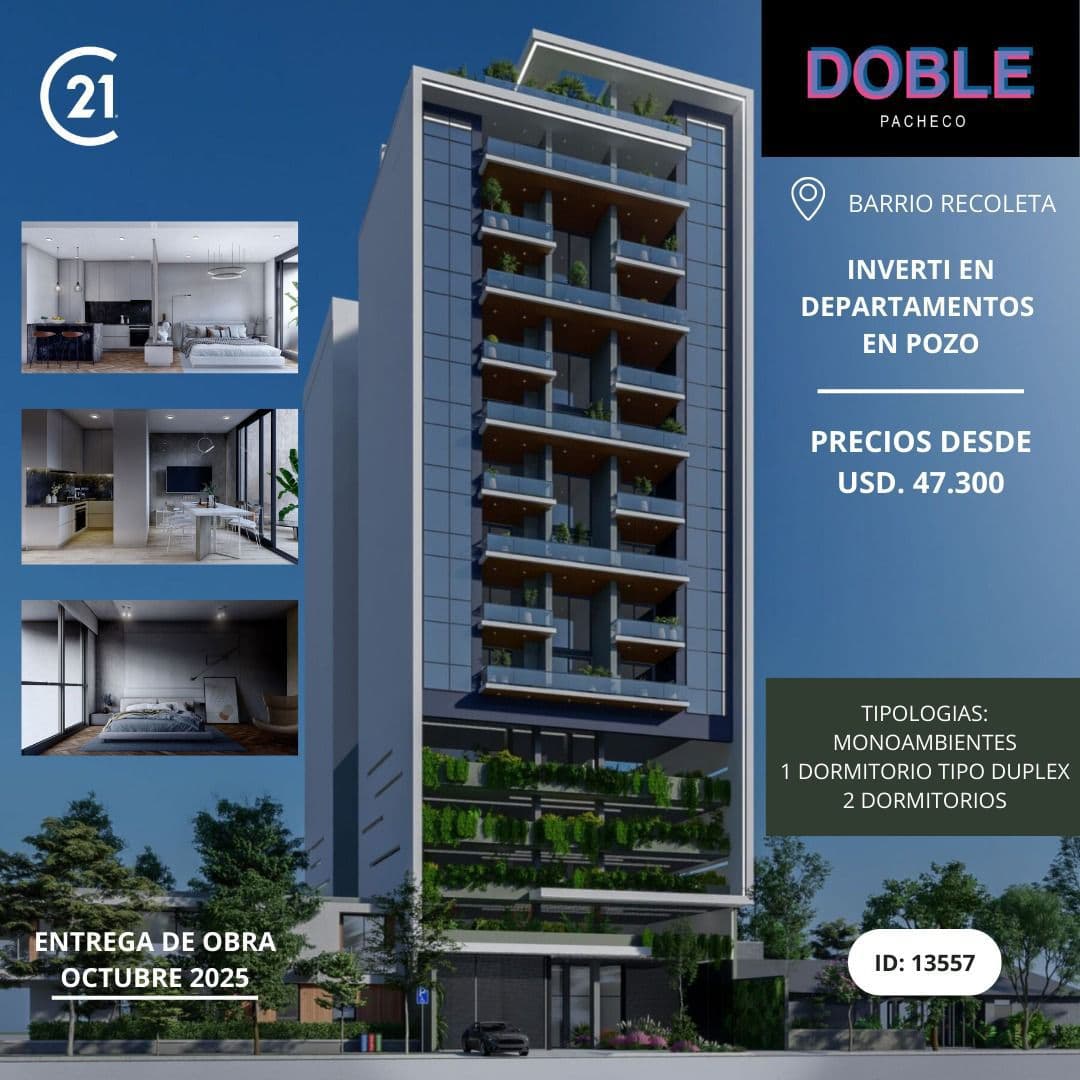 En venta departamentos en pozo edificio doble pacheco