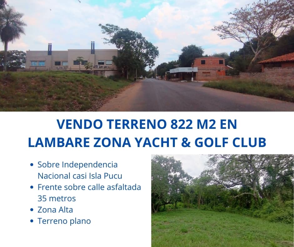 Lambare zona yacht & golf club terreno 822,50 m2