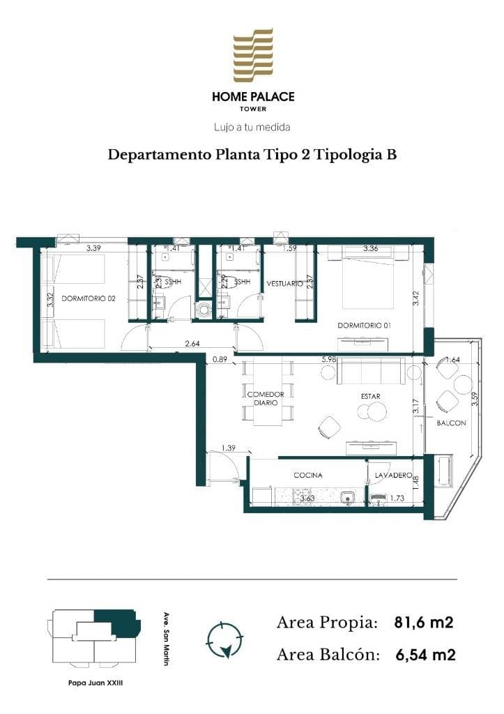 Departamento 3dormitorio en Edificio Home Palace Towe, foto 2
