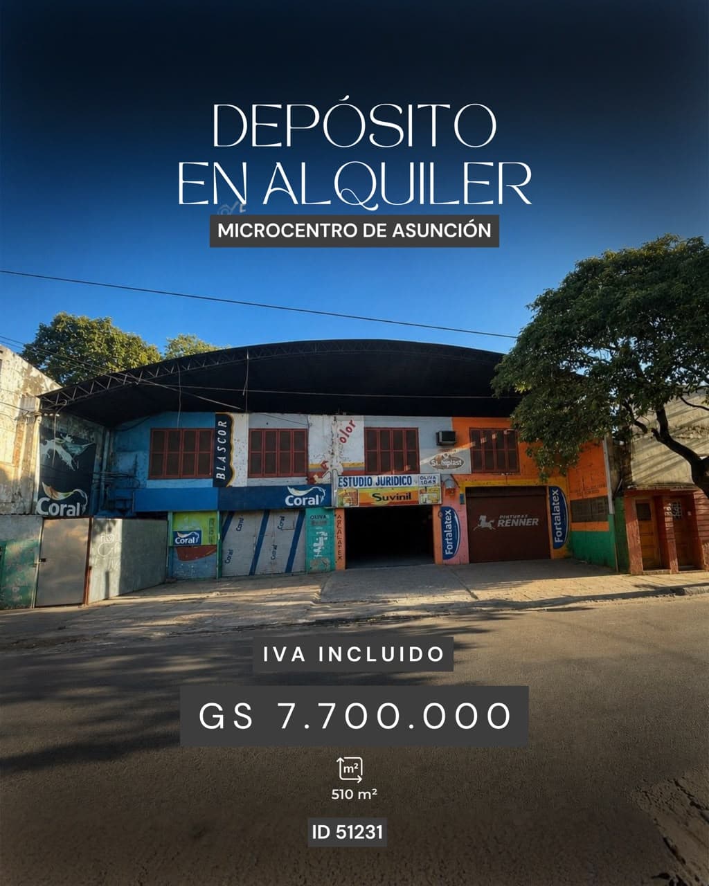 Depósito en alquiler en el microcentro de Asunción