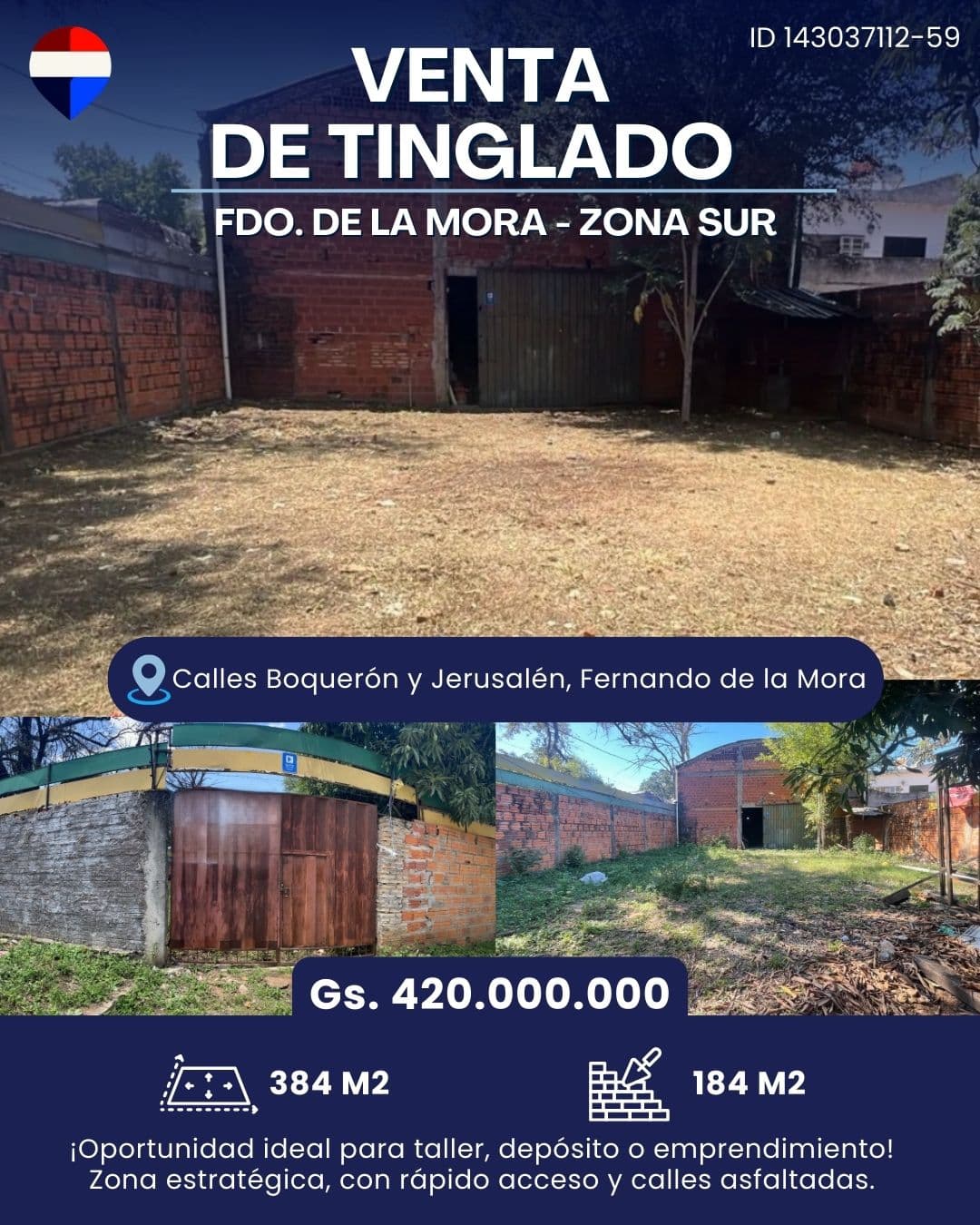 Tinglado/galpon en venta - fdo. Zona sur — foto 1