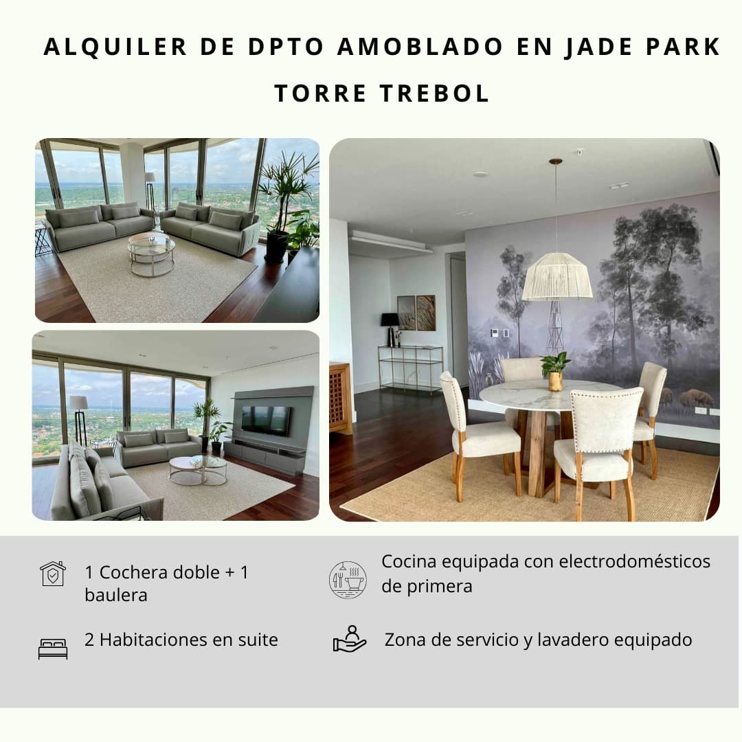 ‼️alquilo lujoso dpto amoblado en el jade park-torre trebol