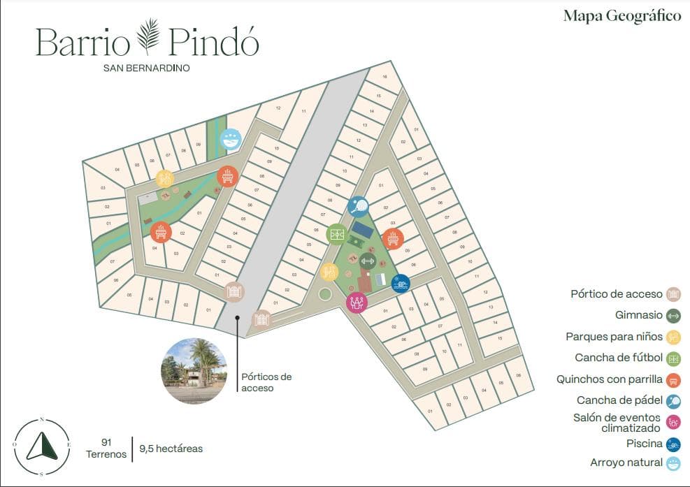 Terreno en venta de 700 m2 en barrio cerrado en San Bernardino — foto 2