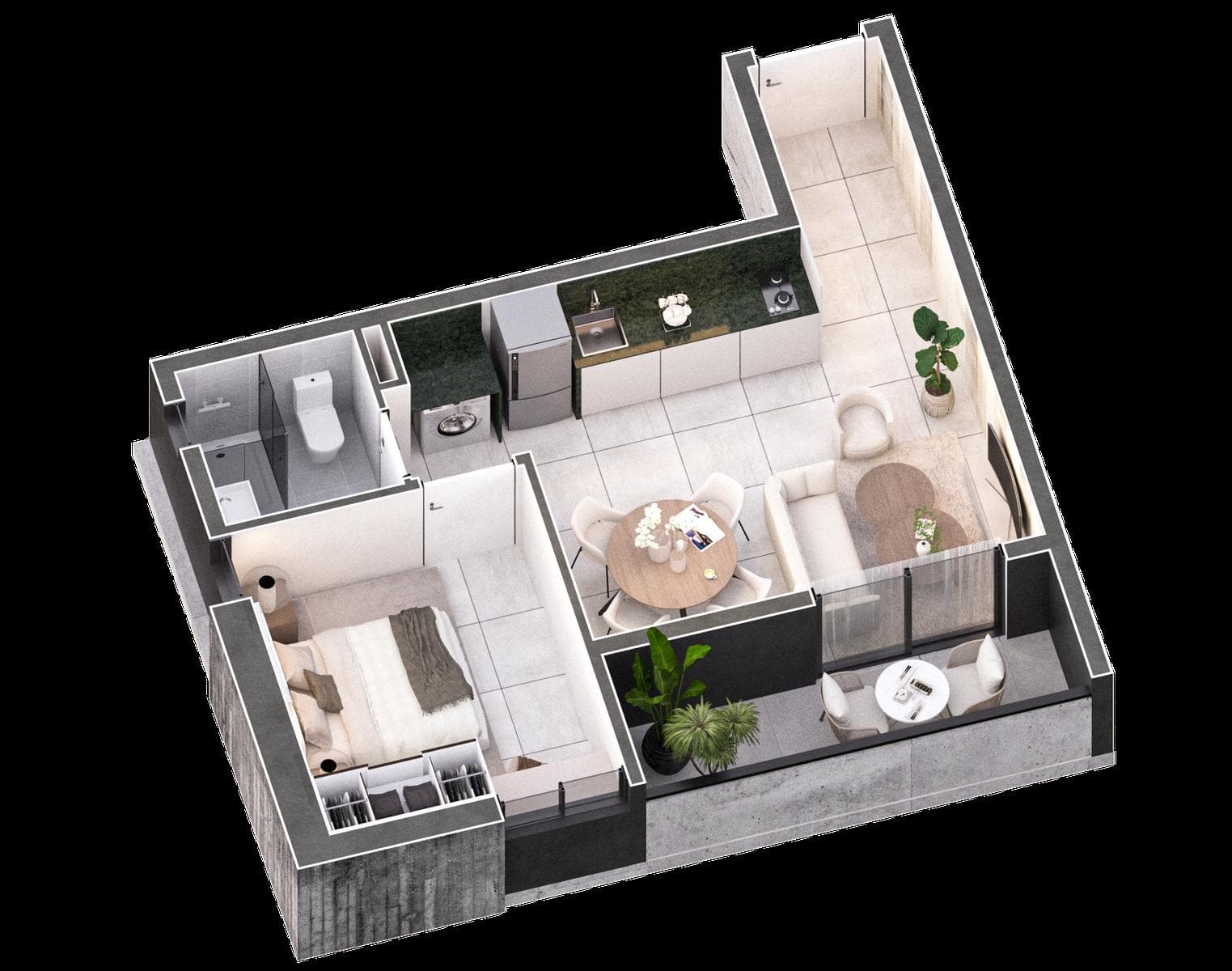 Departamento a la venta 1 dormitorio 44m2 en Barrio Herrera Asuncion Edificio Inarco Herrera — foto 2