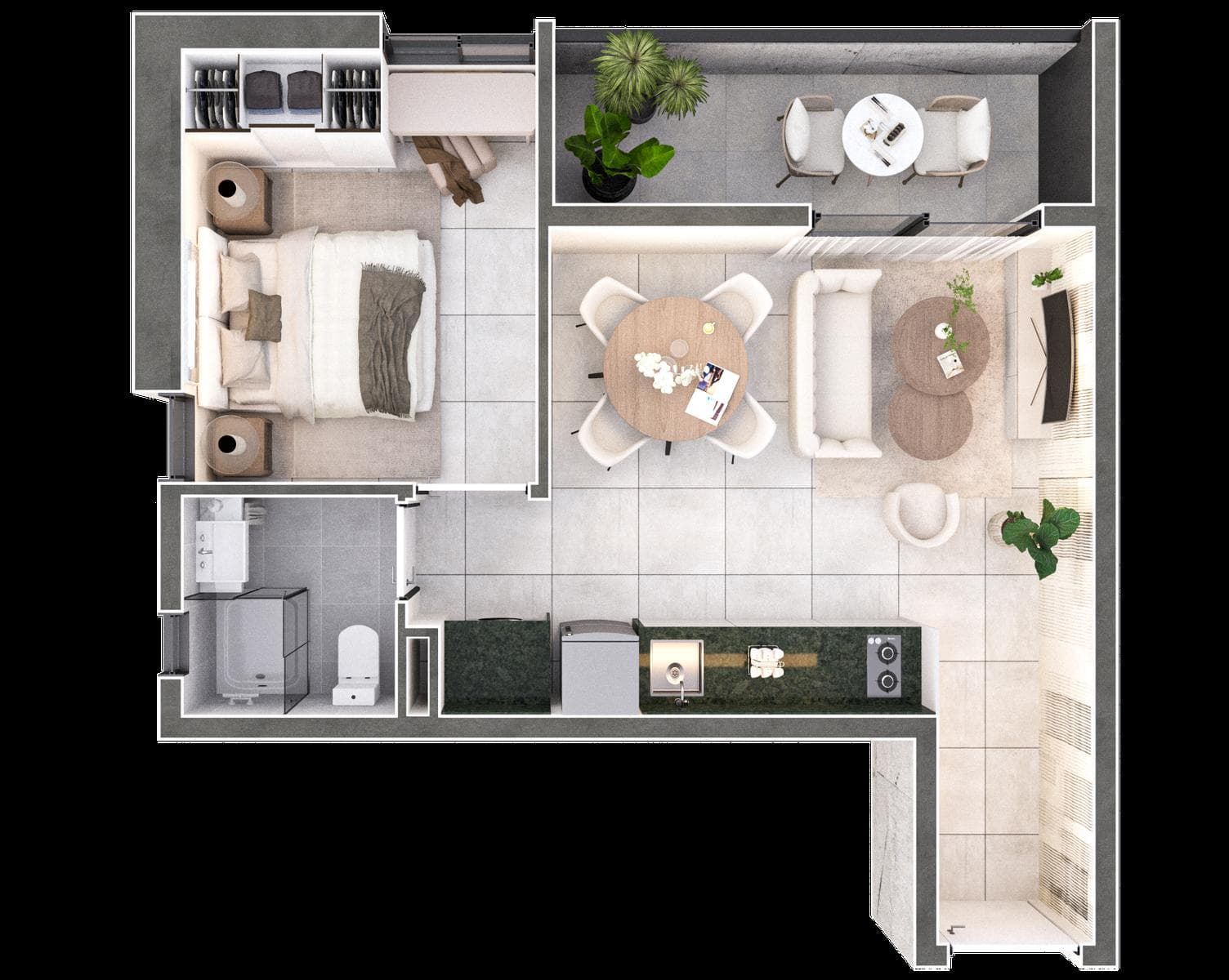 Departamento a la venta 1 dormitorio 44m2 en Barrio Herrera Asuncion Edificio Inarco Herrera — foto 3