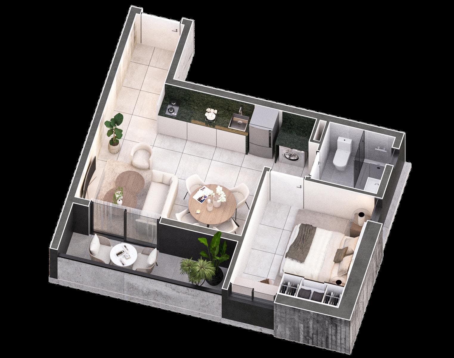 Departamento a la venta 1 dormitorio 44m2 en Barrio Herrera Asuncion Edificio Inarco Herrera — foto 5