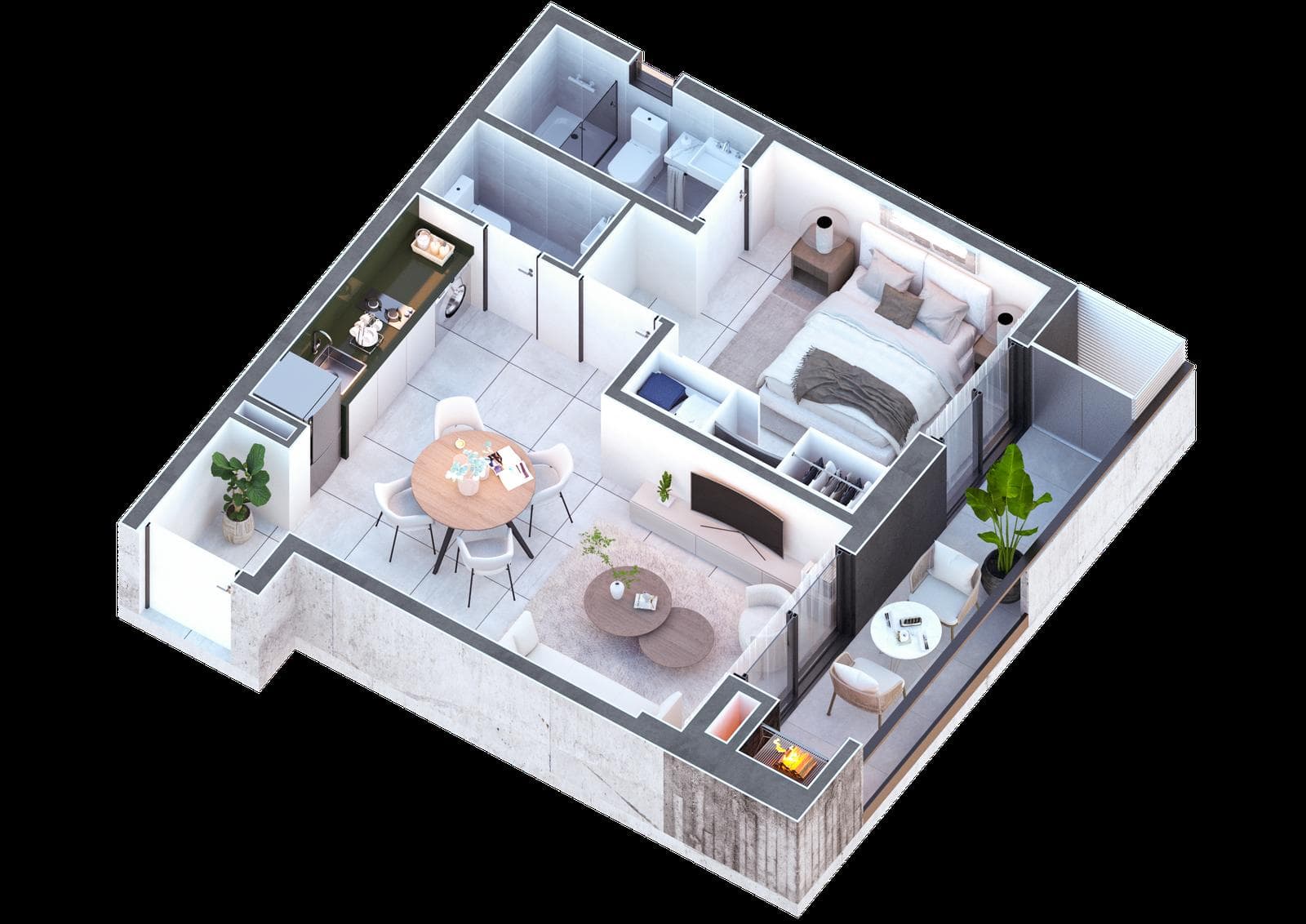 Departamento a la venta 1 dormitorio 50m2 en Barrio Herrera Asuncion Edificio Inarco Herrera — foto 4