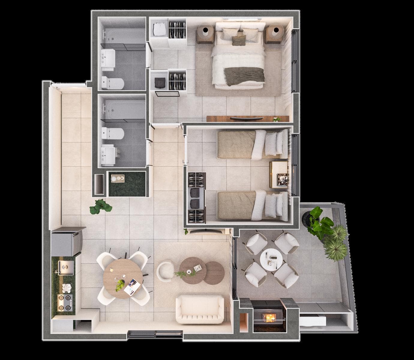 Departamento a la venta 2 dormitorios en Barrio Herrera Asuncion Edificio Inarco Herrera — foto 4
