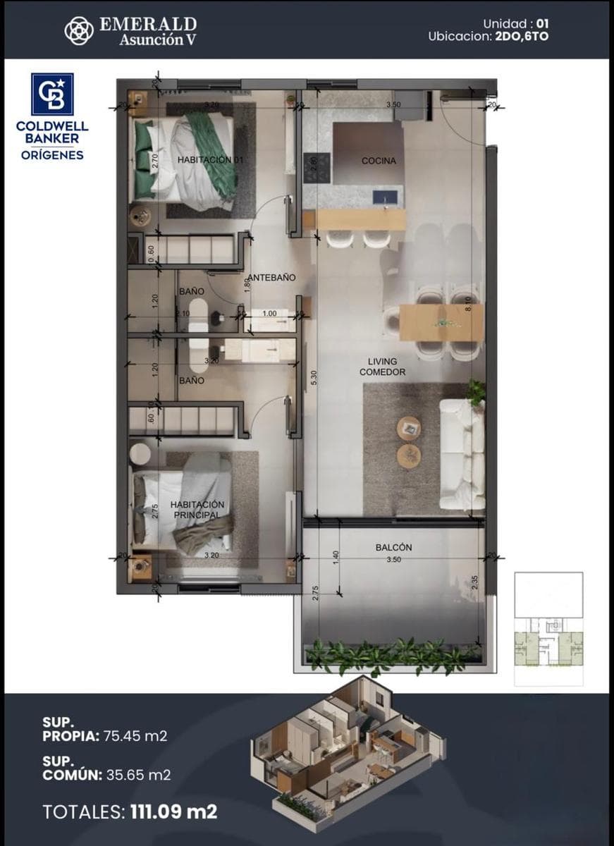 En venta departamento de 2 habitaciones en Asunción barrio Las Lomas edificio Emerald V, foto 4